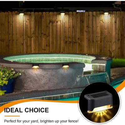 Solar Deck Lights Outdoor Solar Step Lights Wall Light Waterproof Led Solar Lights for Outdoor Stairs Step Fence Patio Pathway