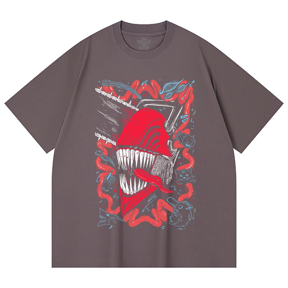 230 Gsm 100% Cotton Chainsaw Man V29 Denji Print Unisex Heavy Cotton T Shirt