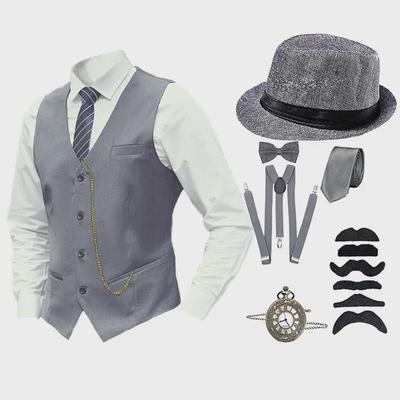 Chaleco de traje Gatsby retro de los años 20 para hombre, grande, para disfraces o eventos formales