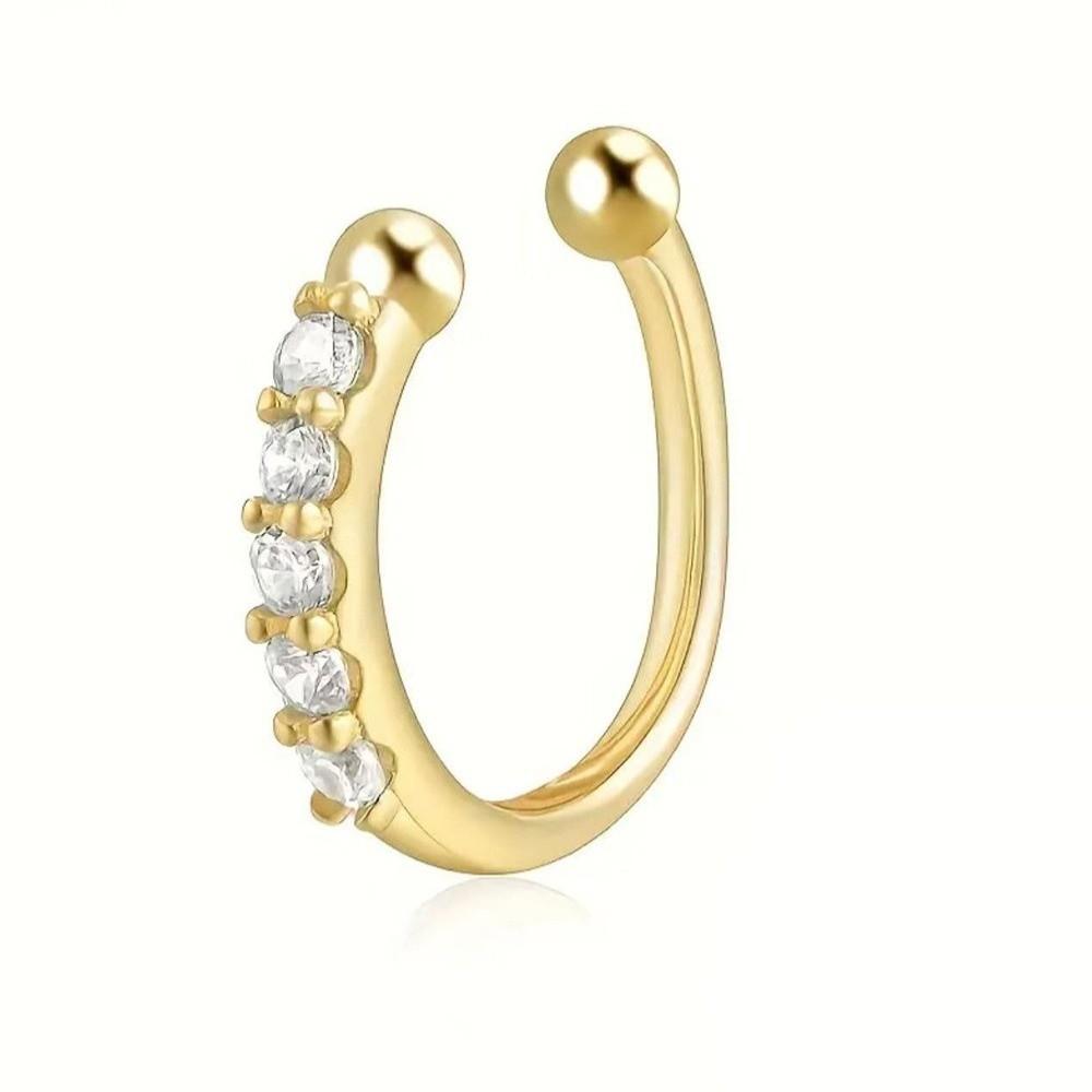Fashion Hypoallergenic Fake Nose Rings Adjustable Silver Gold Color False Nose Rings Nose Piercing Jewelry Women