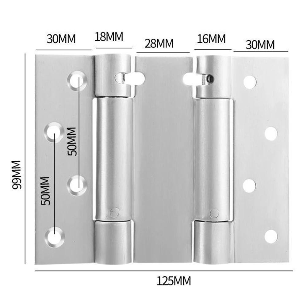 2Pcs Door Hinges Automatic Door Closer Stainless Steel Double Action Spring Hinge Door Hardware Automatic Rebound Door Hinges