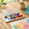 Holiday Card Making Supplies Watercolor Paint Set, Portable Washable Solid Palette, Bright Art Colors Pigment Kit, for Kids Beginners Illustrations