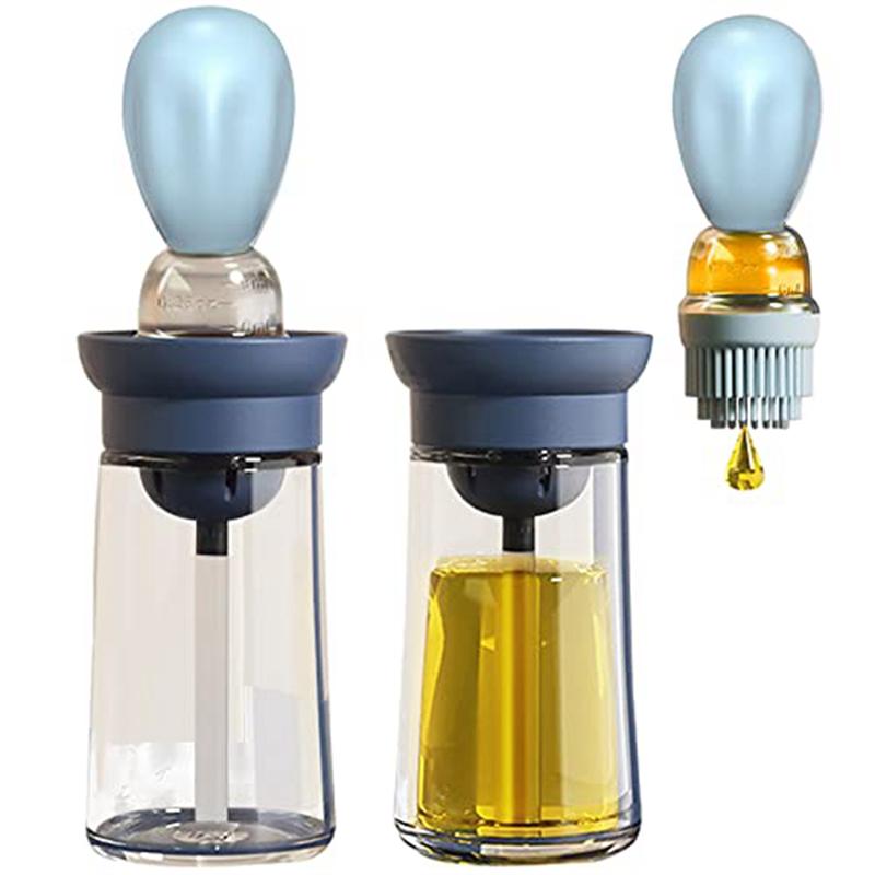 Household Kitchen Brush Silicone Oil Brush Integrated Glass Oil Pot For Barbecue Air Fryer