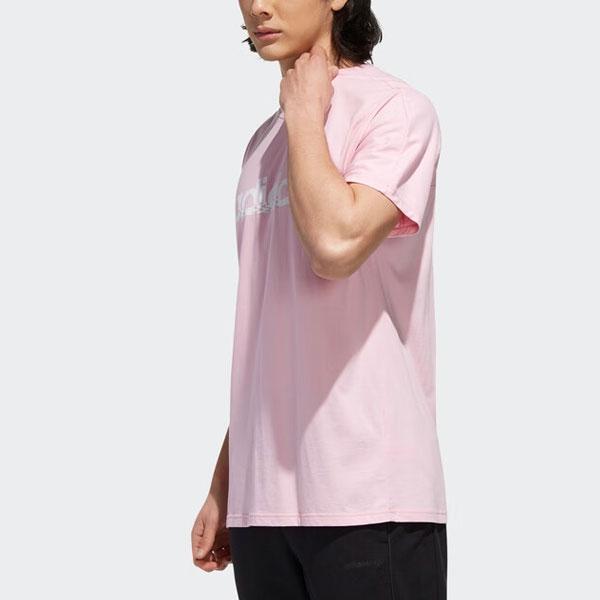 Adidas Neo M Fav Newlogo Letter Print Sports Short Sleeve T-Shirt Men Tops Pink White DW8192