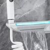Upgrade White Hot Cold Bathroom Shower Set with LED Display Piano Keys Bath Shower Rain Shower Faucet Bathroom Accessories Brass