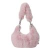 Women Chain Crossbody Bag Zipper Furry Tote Handbag Versatile Cute Satchel Bag Soft Girl Satchel Purse