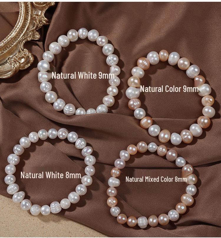 Natural Freshwater Pearl Elastic Bracelets - Candy Color Jewelry Gifts for Live Broadcast Festival Promotion