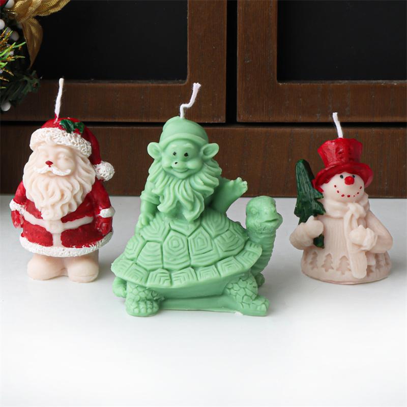3D Santa Claus Snowman Silicone Candle Mold DIY Creative Christmas Decoration Handmade Home Decoration  Crafts