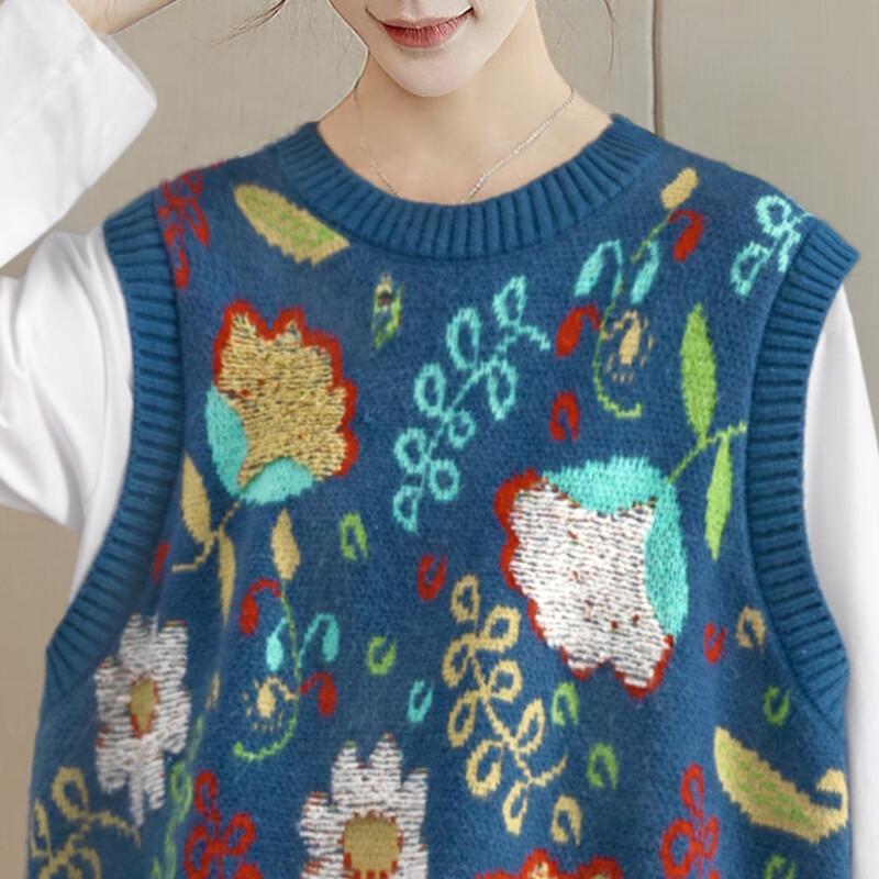 Women's Autumn Round Neck Loose Knit Pullover Vest