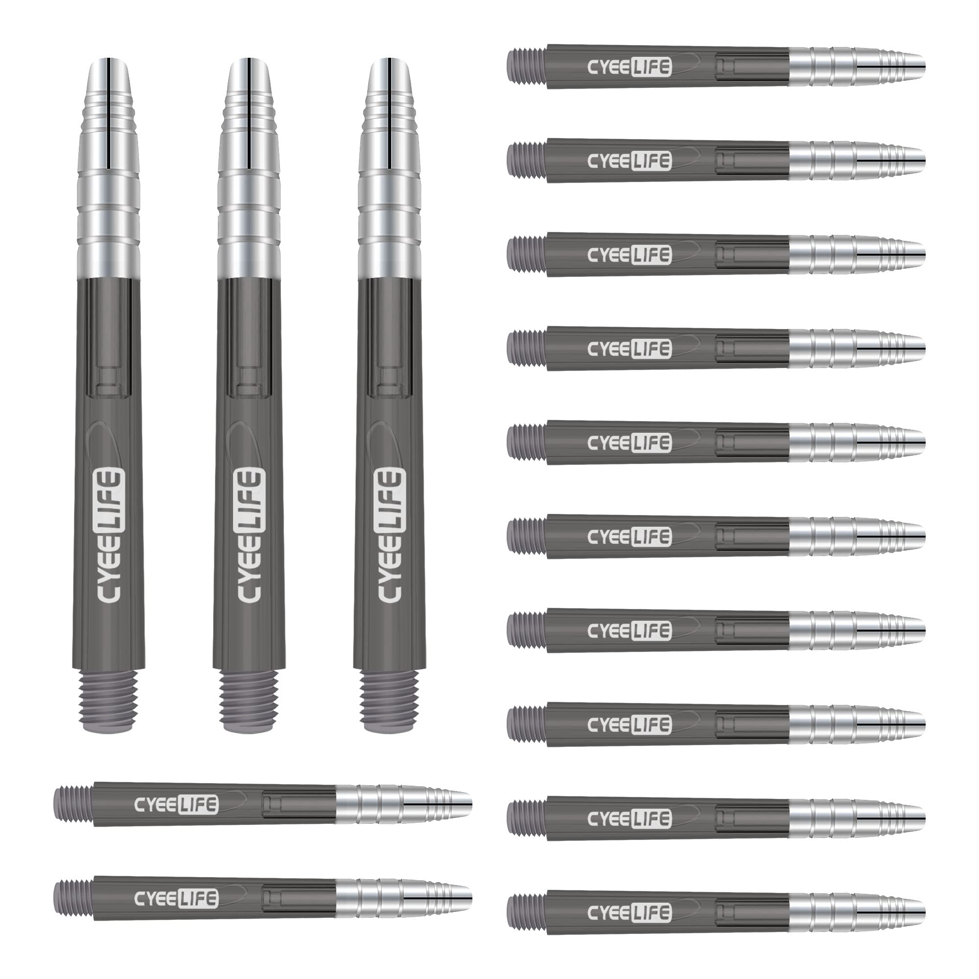 

CyeeLife 15pcs dart aluminum and clear plastic parts shaft/barrel, чёрный