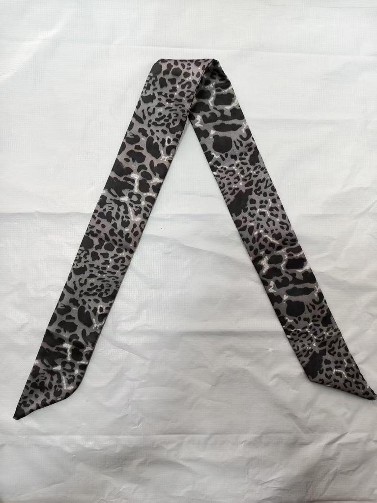 Leopard Print Silk Scarf: Versatile Hair Accessory & Neckerchief