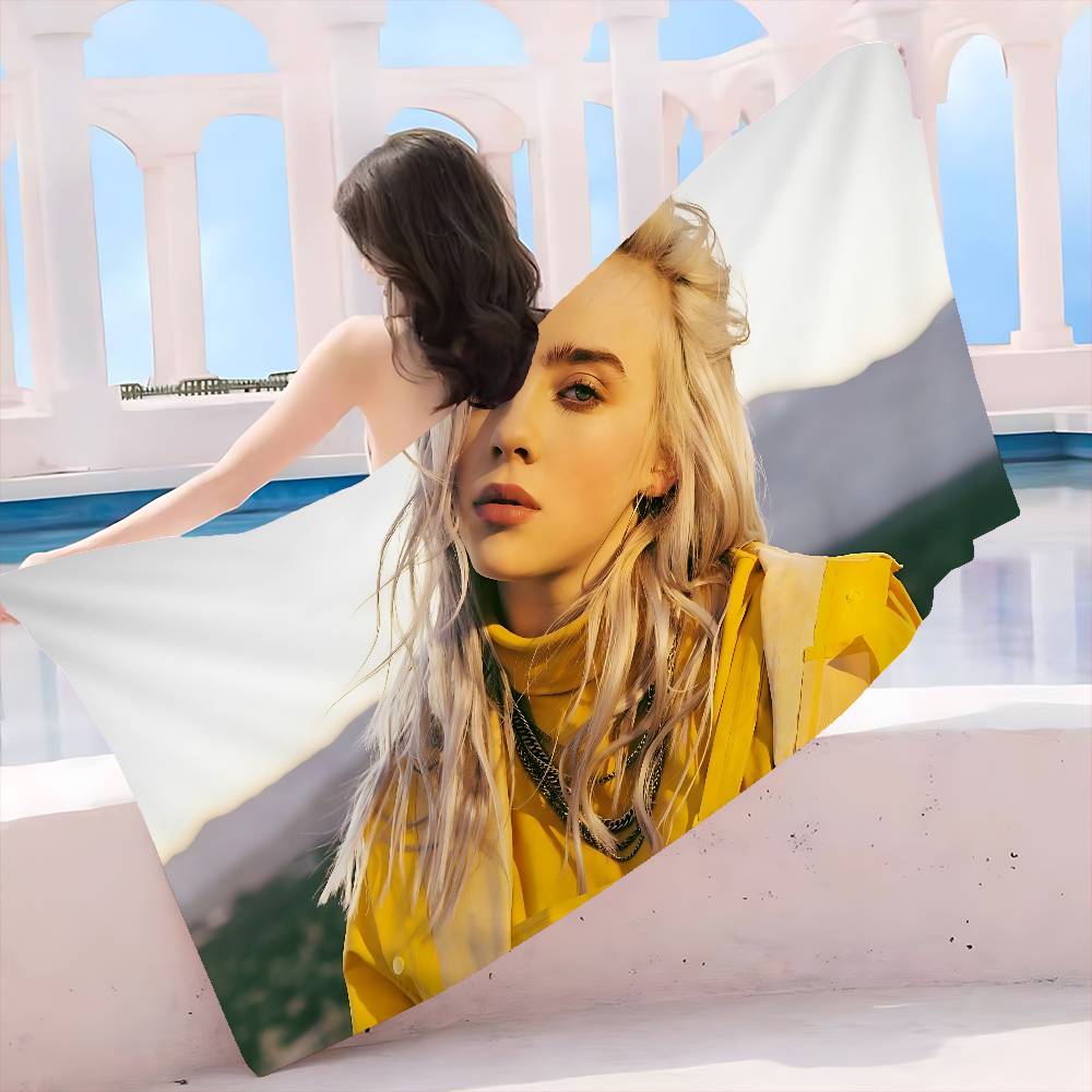 B-BillieS Chanteuse E-EilishS Serviette de Plage en Microfibre Absorbante Séchage Rapide Douce Yoga Natation Station Balnéaire Alpinisme Serviette