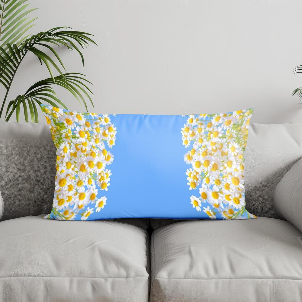 Home Decor Colorful Floral Patterned Pillowcase Suitable For Sofa Bedroom Car Pillow Cover Cushion Rectangular Back Cushion