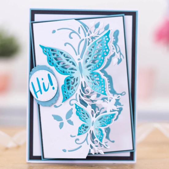 Cutting Die Butterfly Solid Color Hollow Reusable Carbon Steel Elegant DIY Scrapbooking Embossing Template for School