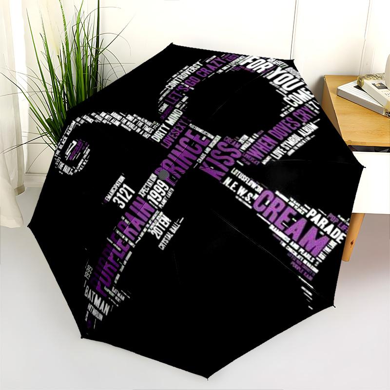 Prince Purple Rain Love Folding Umbrella Durable Travel Travel Umbrella Printing Sun Umbrella