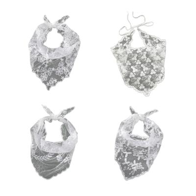 Delicate Lace Kerchiefs Teens Girl Summer Spring Hair Scarf Sheer Triangle Hairband for Women Photo Shoot Hair Kerchiefs