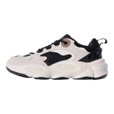 Life Collection Comfortable Abrasion Resistant Low Top Chunky Sneakers Women's White Black 122418851-3