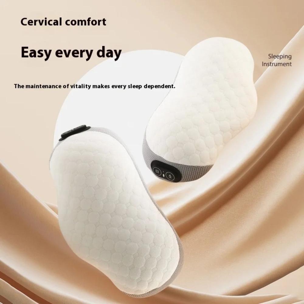 Heating Vibration Type Cervical Spine Massage Pillow Memory Foam Breathable Cotton Waist Traction Stretch Massager Waist Cushion