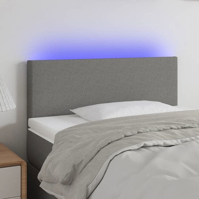 VidaXL LED Headboard Bedroom Furniture Single Bed Accessory Headboard Bed Frame Interior Dark Grey 3121315