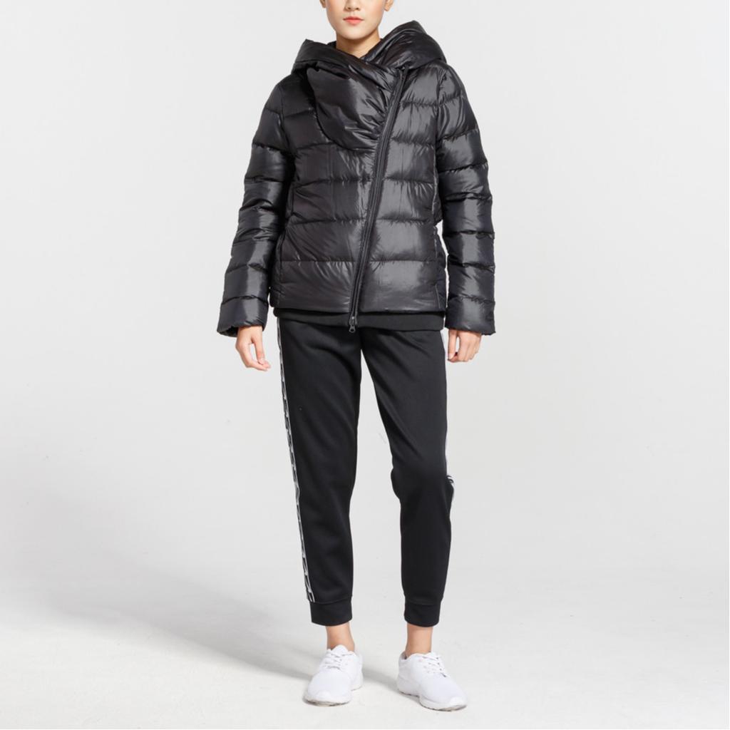 Nike Solid Logo Outdoor Quilted Lightweight Printed Zipper Hooded Down Jacket Women Jacket Black AJ7426-010