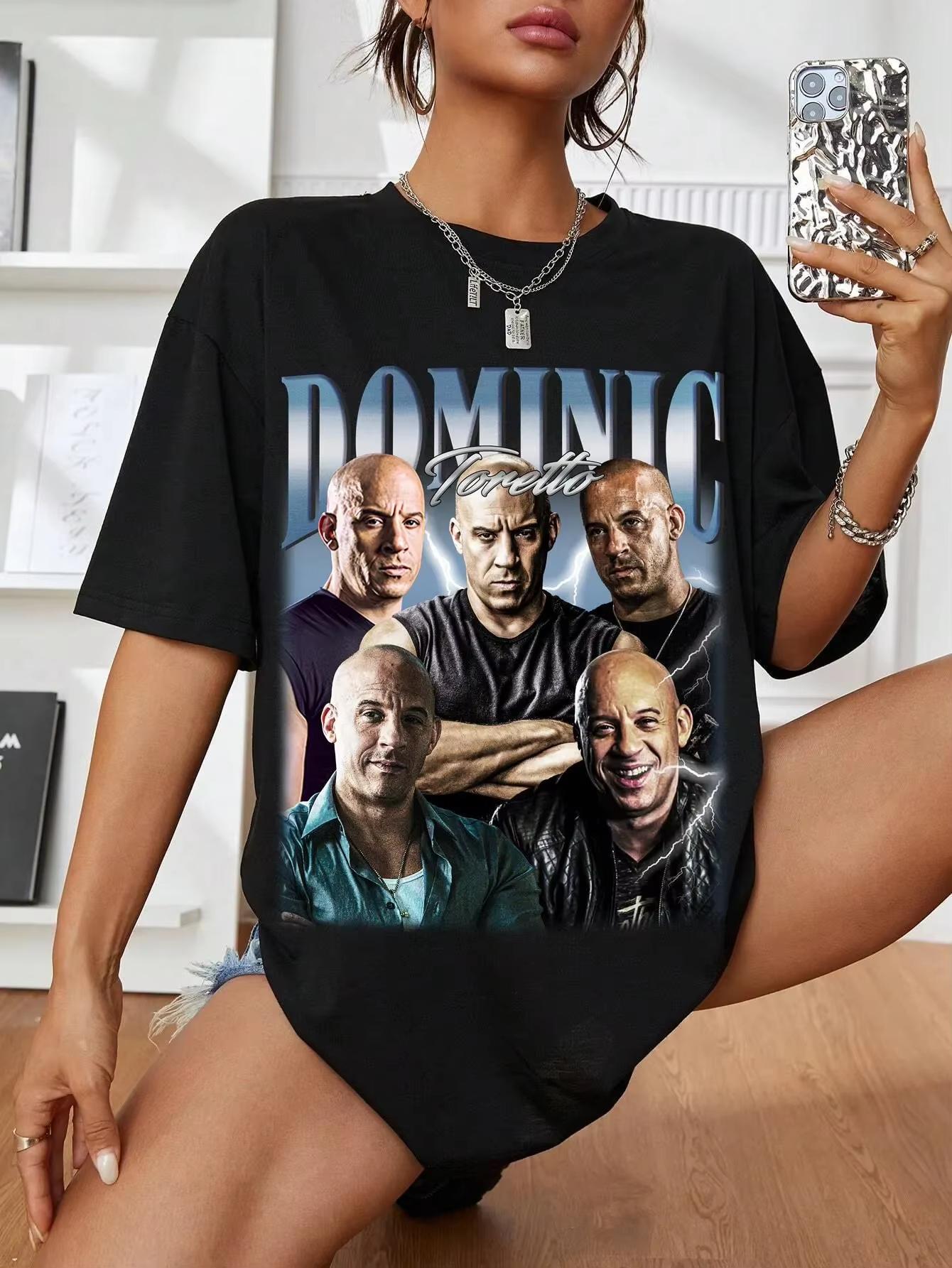 2026 Women Unisex Retro Dominic Toretto Shirt Vin Diesel Shirt Dominic Toretto T shirt Vin Diesel Tshirt Dominic Toretto T-shirt S