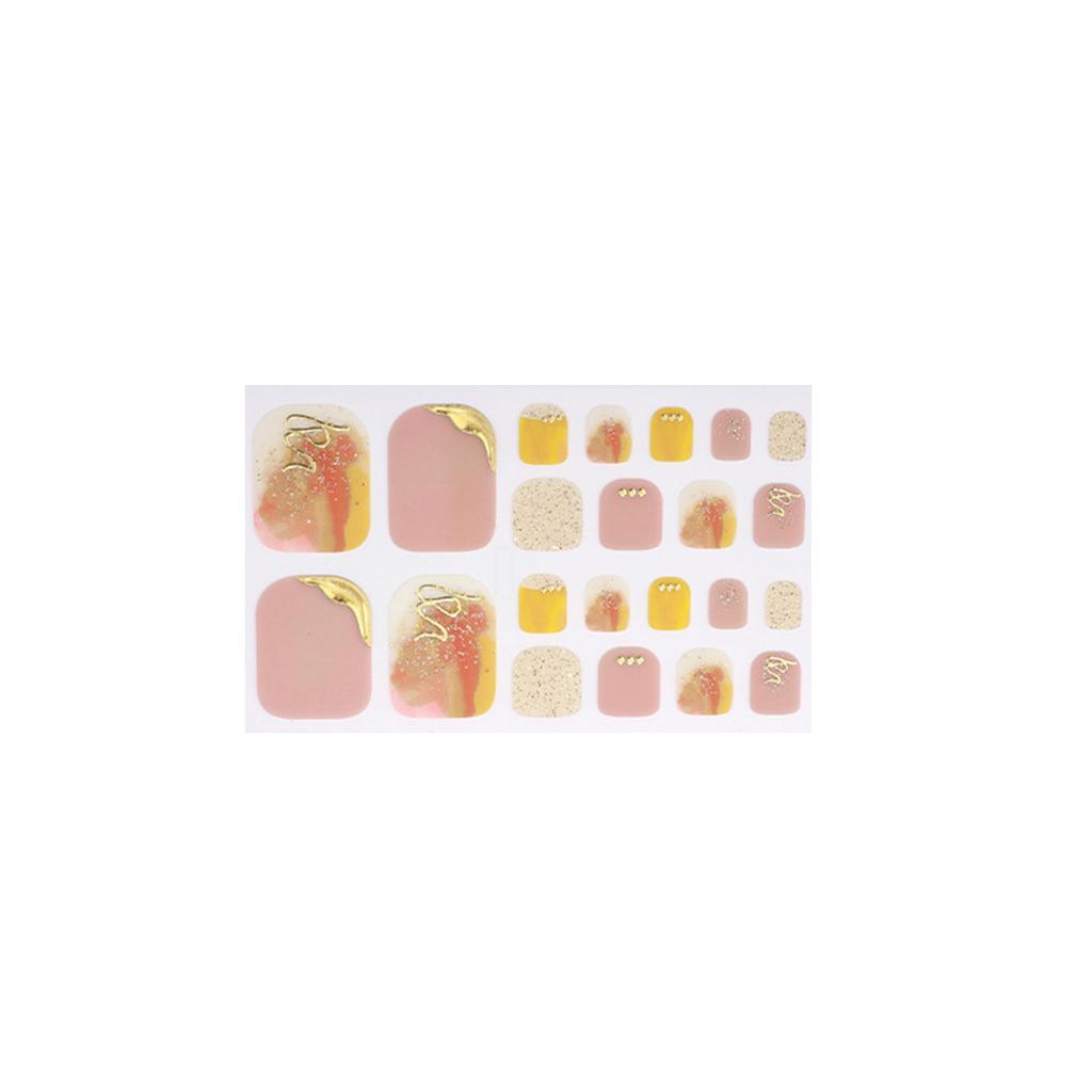 22tips/sheet Toenail Sticker Full Cover Waterproof Non-toxic Sticker Foot Toenail Tablets Nail Sticker DIY Nail Art Tool
