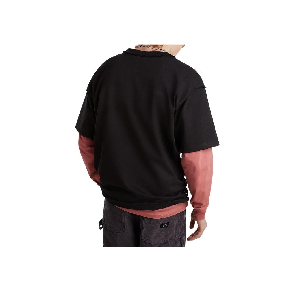 Vans OTW Solid Logo Casual Sports Exposed Seam Crew Neck Short Sleeve T-Shirt SS24 Drop Shoulder Unisex T-Shirt Black VN000GBYBLK