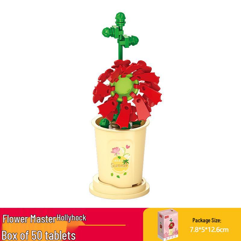 Lele Brothers Flower Building Blocks: Children's Educational Toy - Eternal Flower Jigsaw Puzzle