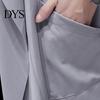 Men Cloak Trench Windbreaker Large Neckline Solid Color Cardigan Slim Mid-length Draping Overcoat Outwear Streetwear