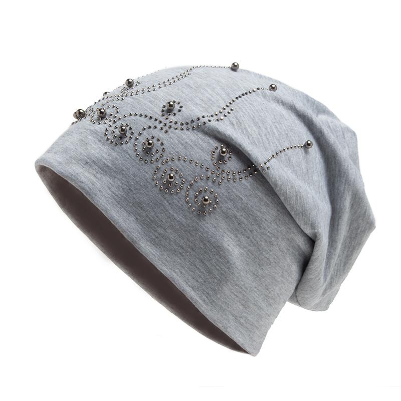 Frauen Beanie Strass Perle Herbst Hut Für Frauen Mode Balaclava Casual Hüte Weibliche Gestrickte Warme Skullies Motorhaube Winter