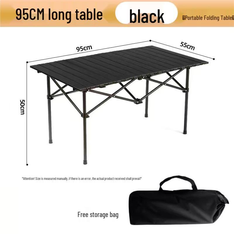 Height-Adjustable Outdoor Foldable Table for Picnic, Camping, and BBQ