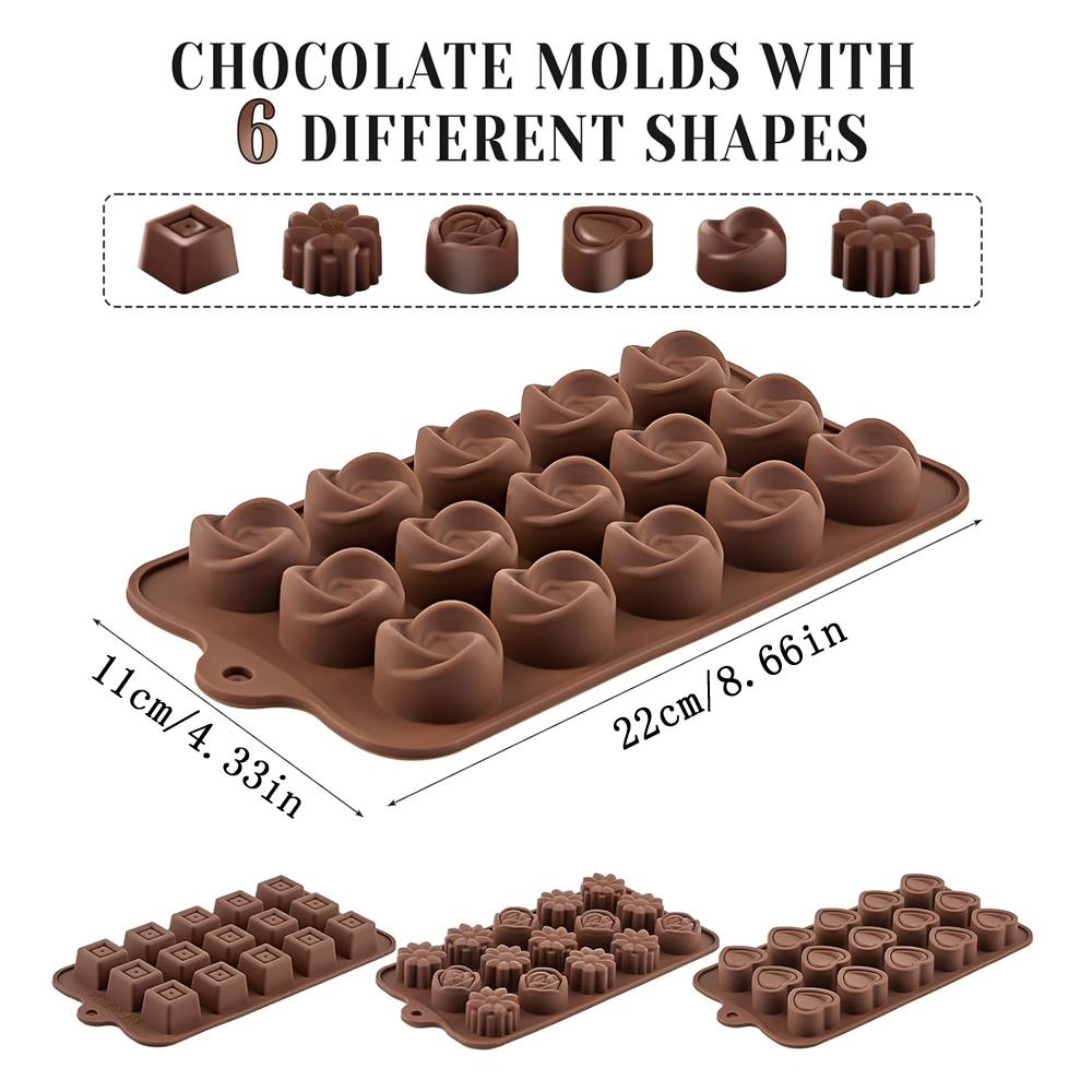 Chocolate Flower Molds Reusable Silicone Cake Chocolate Candy Fondant Mold Durable Rose Floral Soap Mould for Baker Ice Butter