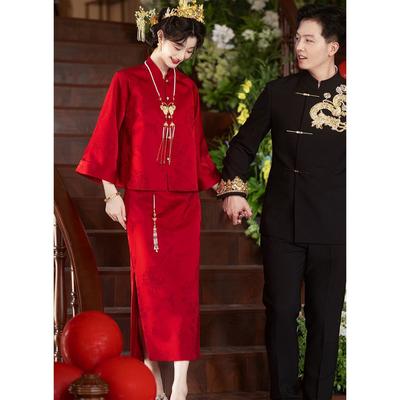 Toast Suit New Small Cheongsam Chinese Wedding Engagement Dress Women's Dress Photo Studio
