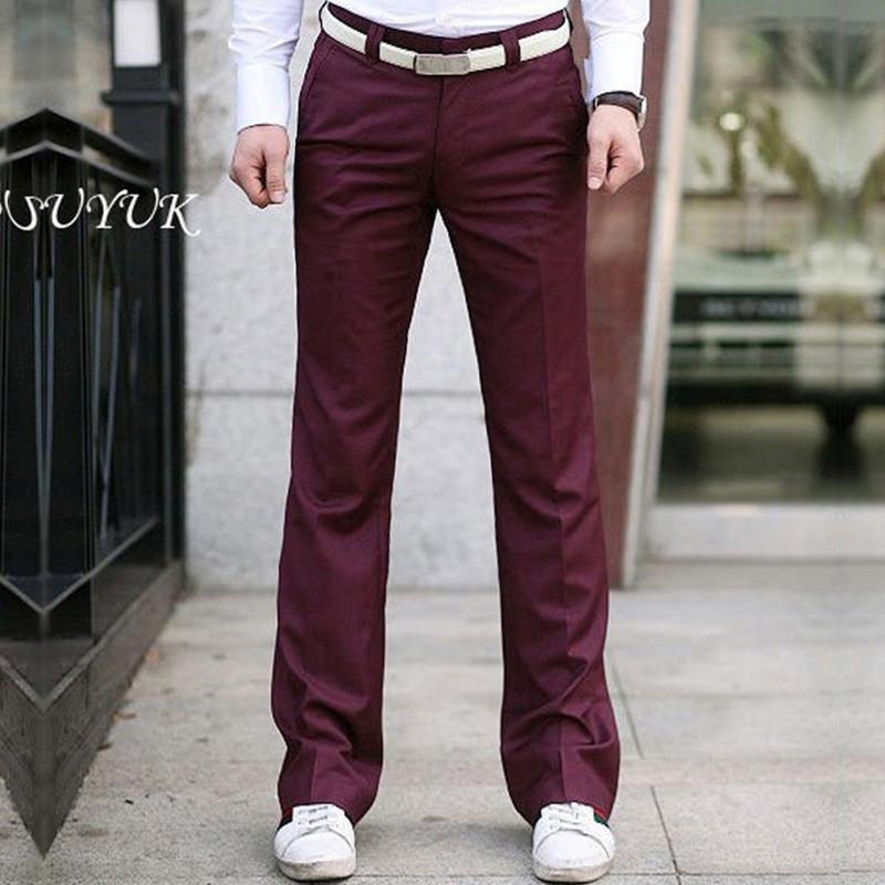 Rechte Wijde Pijp Casual Broek Heren Britse Stijl Heren Micro-lapel Pakbroek