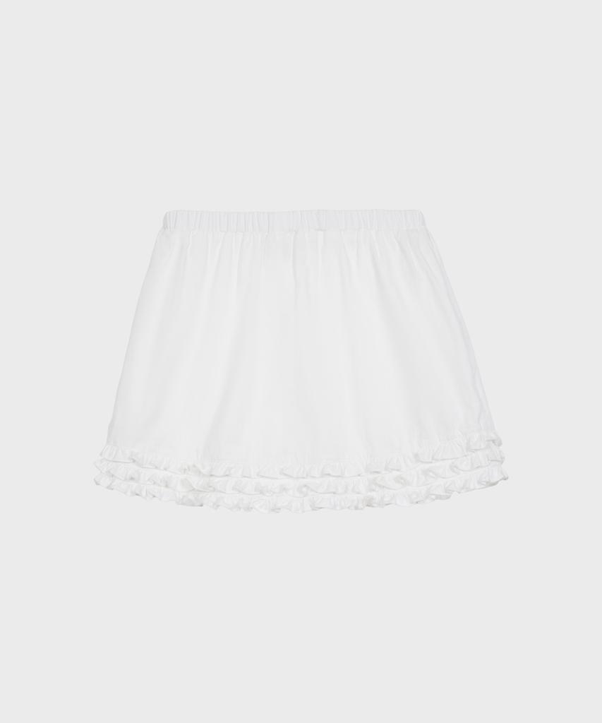 Alkialka Pintuck Frill Skirt (White)