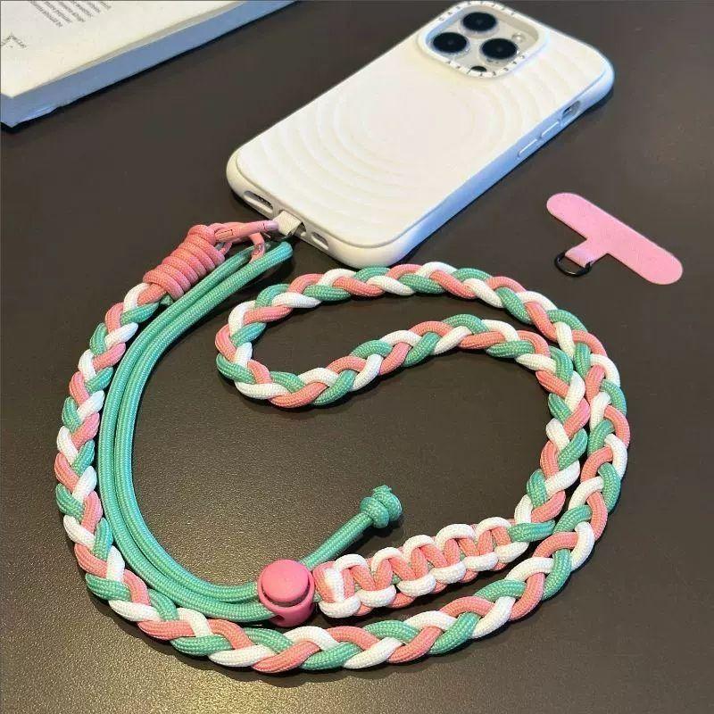 Dopamine color scheme mobile phone case lanyard adjustable messenger portable pendant storage bag multi-functional anti-lost lanyard female