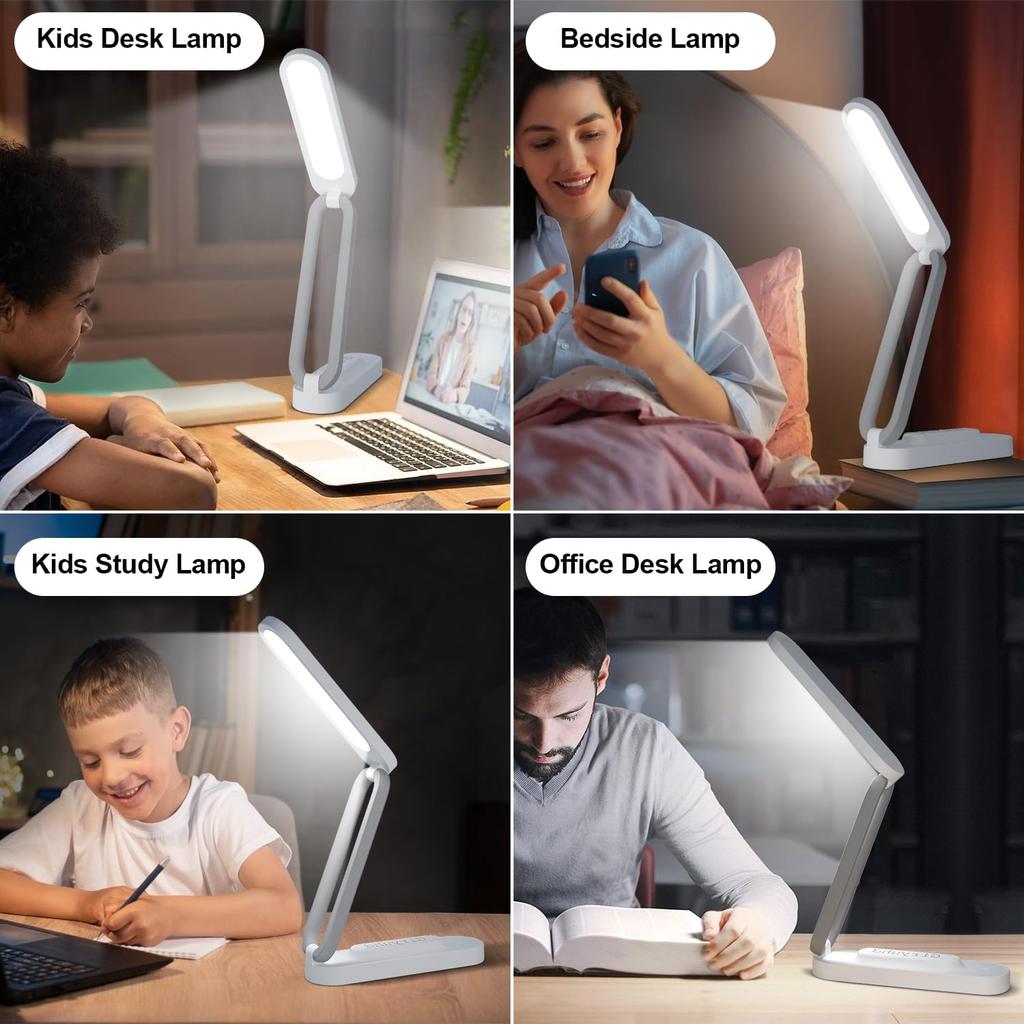 Giryuhd LED Desk Lamp for Office Home & Battery Operated Lamp Rechargeable Lamp Foldable & Portable Light, LED Desk Light Strip, 3 Brightness