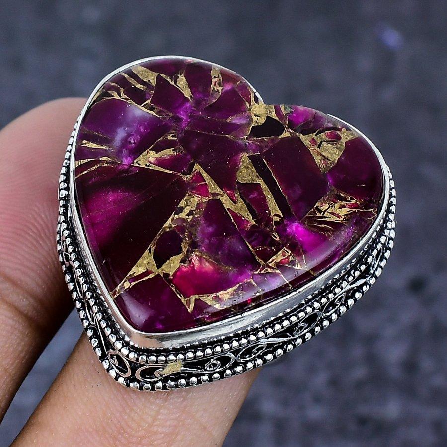 Natural Copper Pink Tourmaline 925 Sterling Silver Jewelry Ring Size 8 ETC-13883