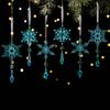6 Pcs Acrylic Crystal Christmas Ornament Sparkling Clear Snowflake Hanging Ornaments with Drop Pendants for Winter Chandelier Xmas