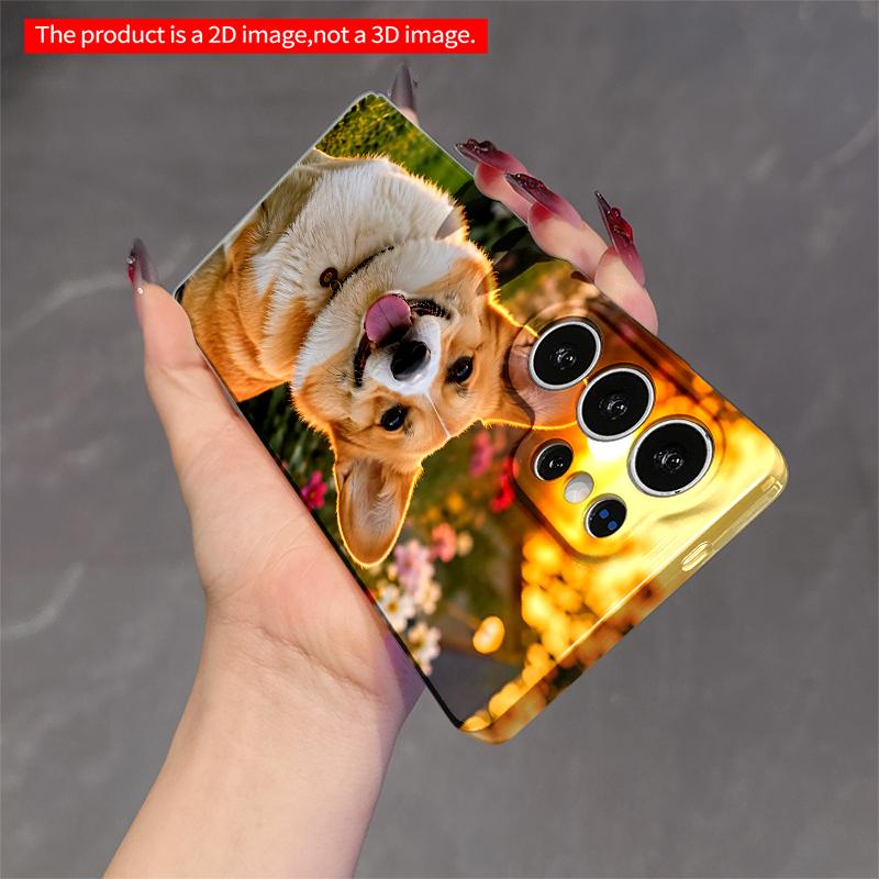 2DFlat Samsung phone case Corgi Sunset Garden Pet Photo Phone Case Applicable to Galaxy S22 S23 S24 S25ULTRA S26 A12 A13 A14 A15 A16