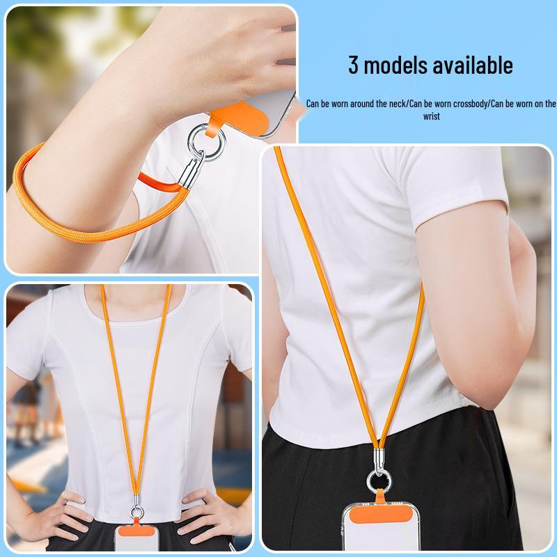 Wrist and Neck Mobile Phone Lanyard with Finger Ring and Anti-Drop Strap