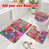 Personalized Animal Crossing 3Pcs Flannel Toilet Mat Set Custom Text Bathroom Rug Non Slip
