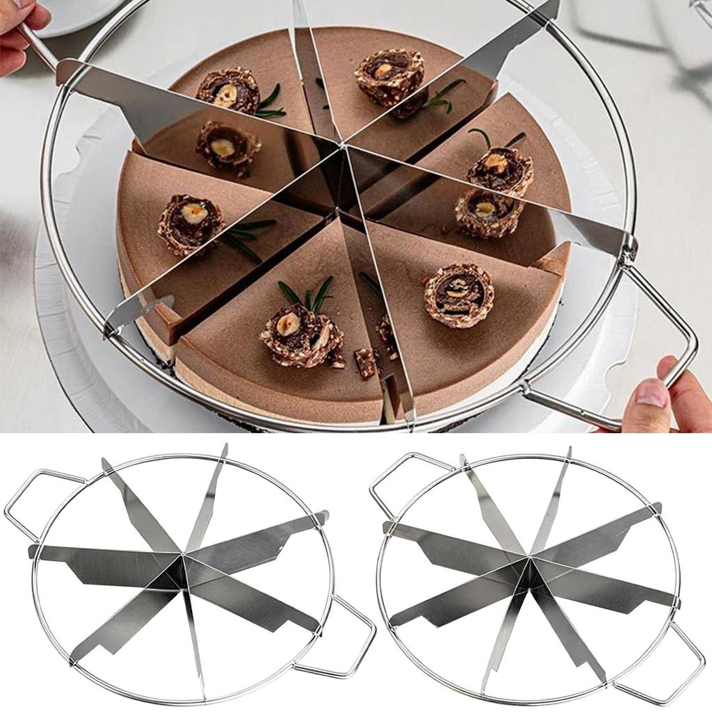 Cake Cutter Slicer Stainless Steel Pie Cutter Round Bread Divider Pastry Cheese Pizza Cutting Press Tool Equal Portion Marker