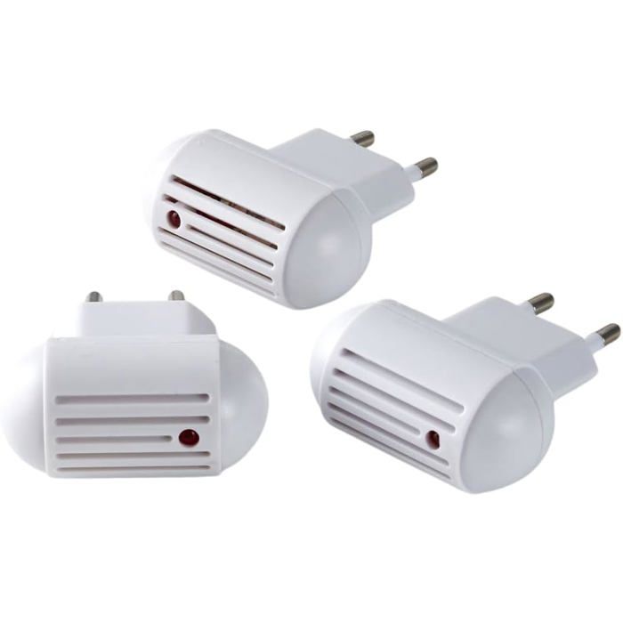 Lg-Expro White Pack Of 3 Ultrasonic Mosquito Repellent Plugs With Led