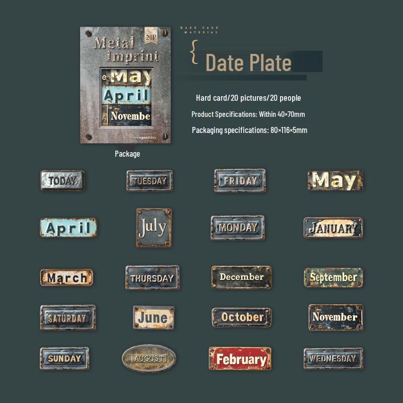 Серия металлических клейм «Прекрасный день»: Европейские ретро тисненые наклейки для DIY (6 стилей)