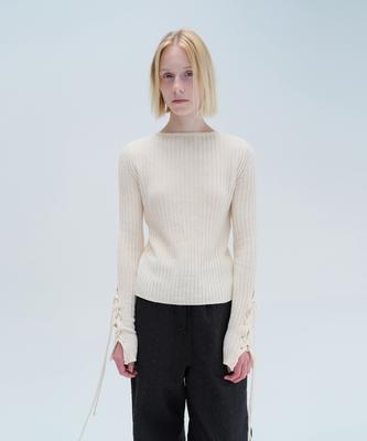 Daiaegeuneol Slit Lace Up Knit (Ivory)