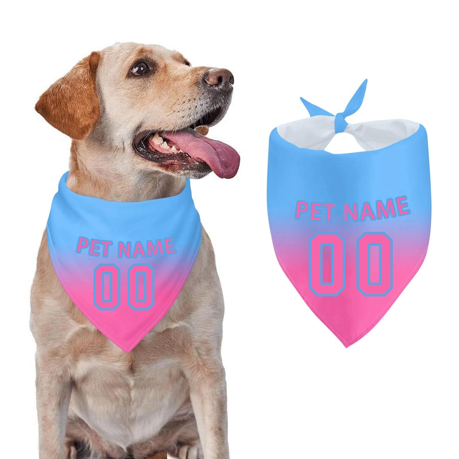 

Personalized Dog Bandana With Name Number Custom Dog Bandana Pet Scarf For Puppy Small Medium Cats One Size небо синє кольору