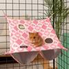 Cartoon Pattern Hanging Ferret Hammock Waterproof Multi-Sided Opening Double Layer Hammock Breathable Hamster Nest For Pet Cage