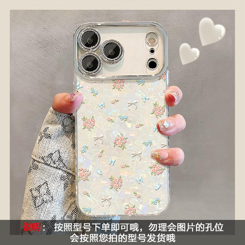 Ins Floral Bow for Iphone17promax iPhone Case 16 Summer 15 Small Fresh 14/13