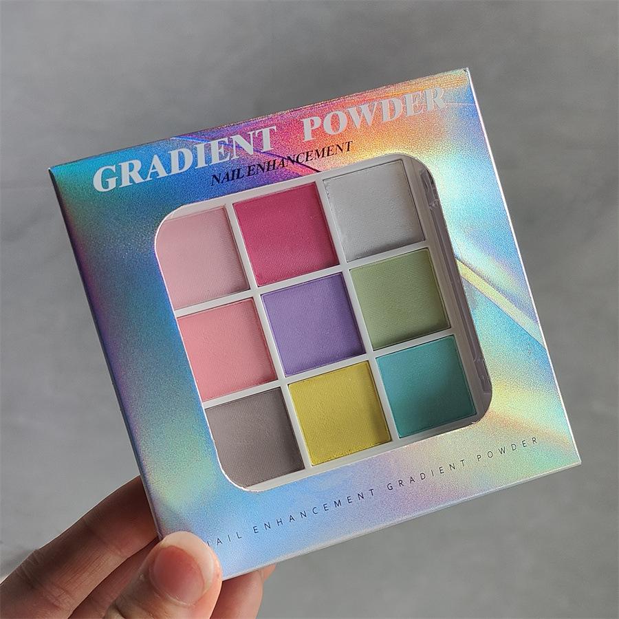 9 barev Jednobarevné pudry na nehty UV lesk Dekorace Třpyt jemné třpytky Gradient Manikúra Polish Decor Powder